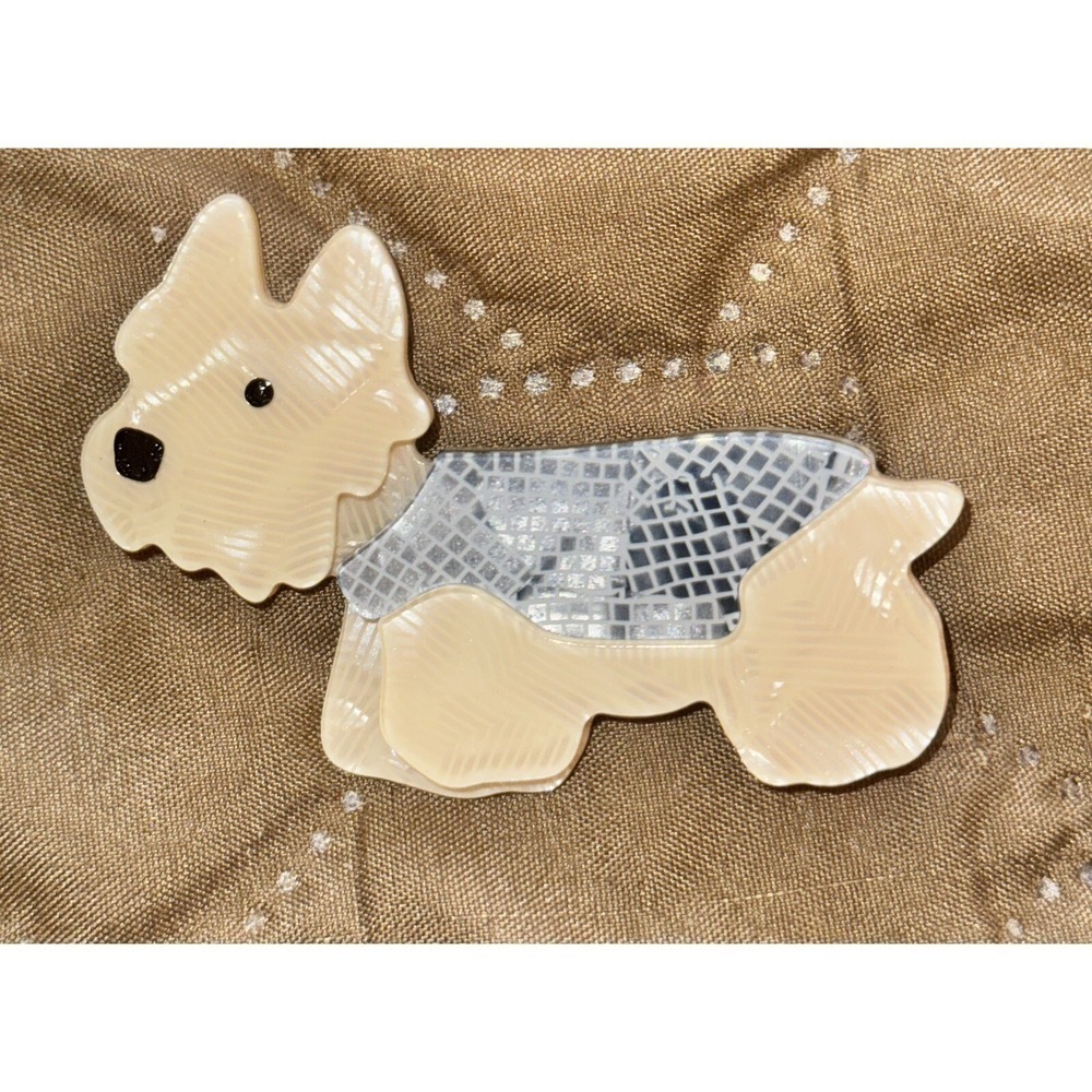 Dog Brooch‎ Pin Acrylic Scottie Terrier Jewelry New